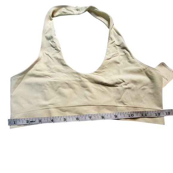 Free People Seamless Beige Halter Bralette Size M/L By Intimately Nylon/Spandex - Picture 5 of 6